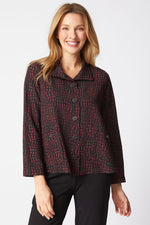 Habitat Crinkle Crepe Mosaic Easy Jacket in Wine