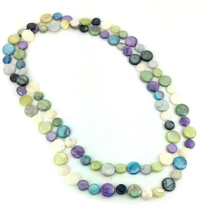 Sea Lily Mother Of Pearl Necklace in Purple Confetti