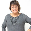 Black & Silver Mesh Statement Necklace