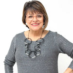 Black & Silver Mesh Statement Necklace