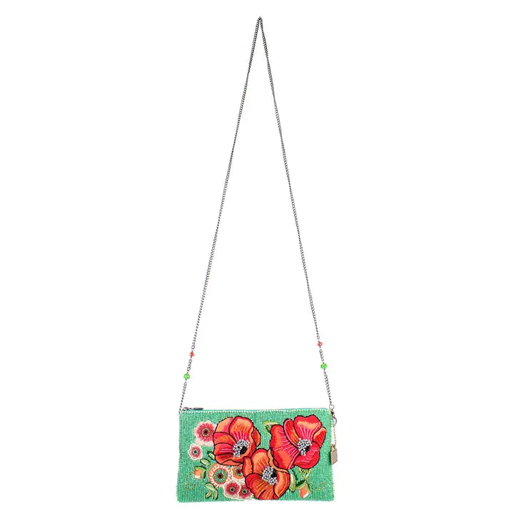 Mary Frances Poppy Field Beaded Phone Bag