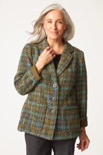 Habitat Confetti Plaid Cozy Blazer in Avocado
