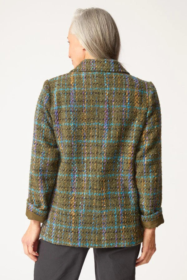 Habitat Confetti Plaid Cozy Blazer in Avocado