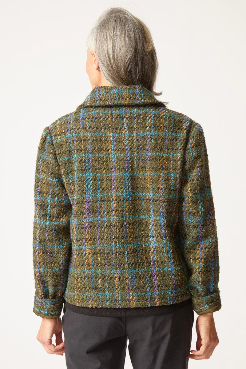 Habitat Confetti Plaid Shacket in Avocado