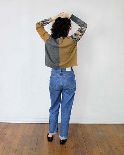 Beyond Threads Pique Patch Pullover in Marigold