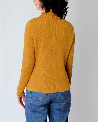 Beyond Thread Ribbed Turtleneck Pullover in Marigold