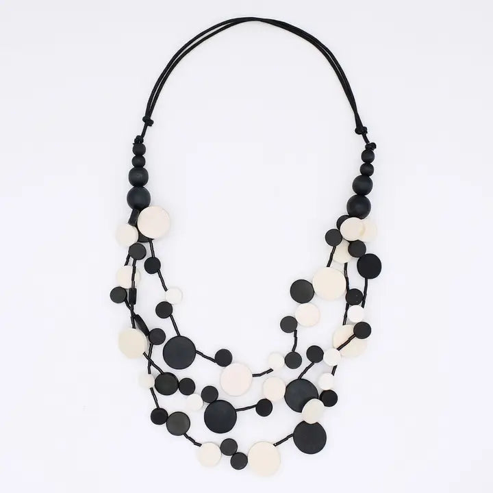Black and White Multi Strand Millie Necklace