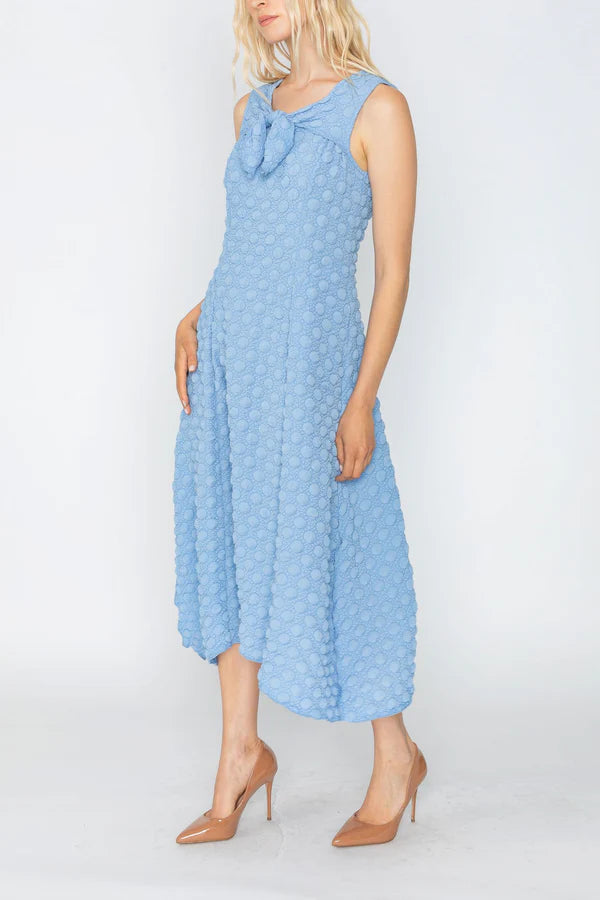 IC Collection Tie Front Dress in Blue