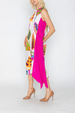 IC Collection Multi Colored Asymmetric Dress