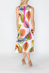 IC Collection Multi Colored Asymmetric Dress