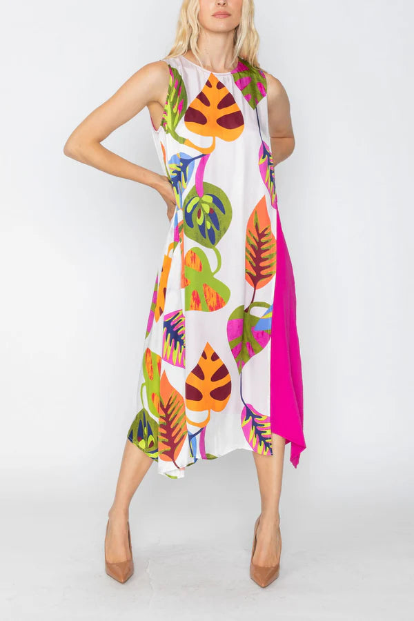 IC Collection Multi Colored Asymmetric Dress