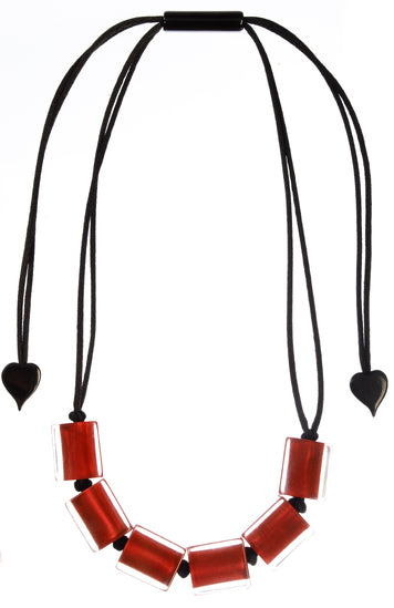 Zsiska Colorful Cubes Necklace in Red