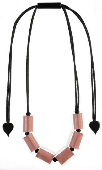 Zsiska Colorful Cubes Necklace in Dusty Pink