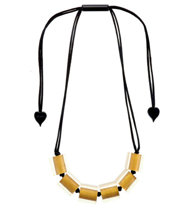 Zsiska Colorful Cubes Necklace in Gold