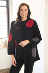 Olivia Statement Circle Back Tunic in Black
