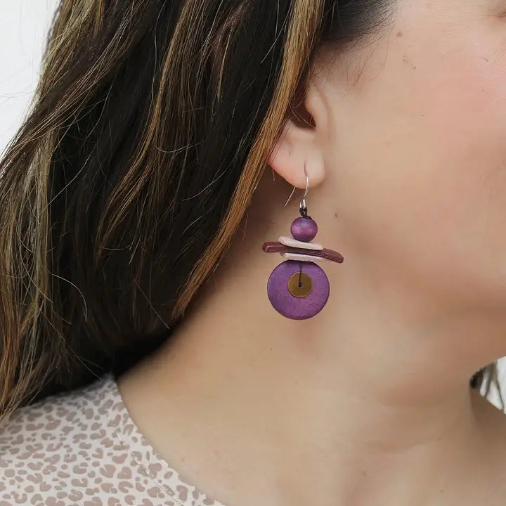 Assuta Magenta Drop Earrings