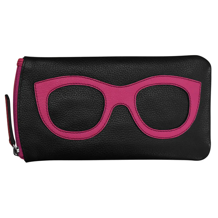 Eyeglass Case in Black/Indian Pink