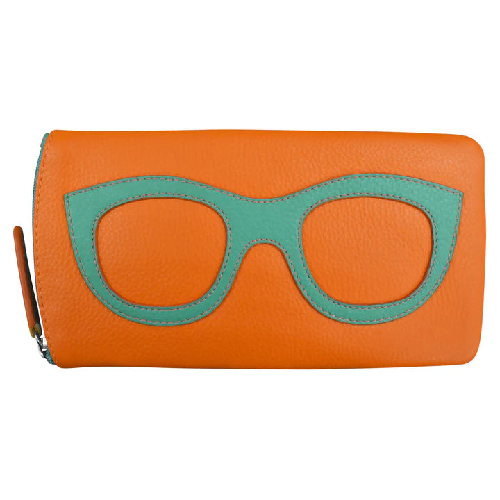 Eyeglass Case in Papaya/Turquoise