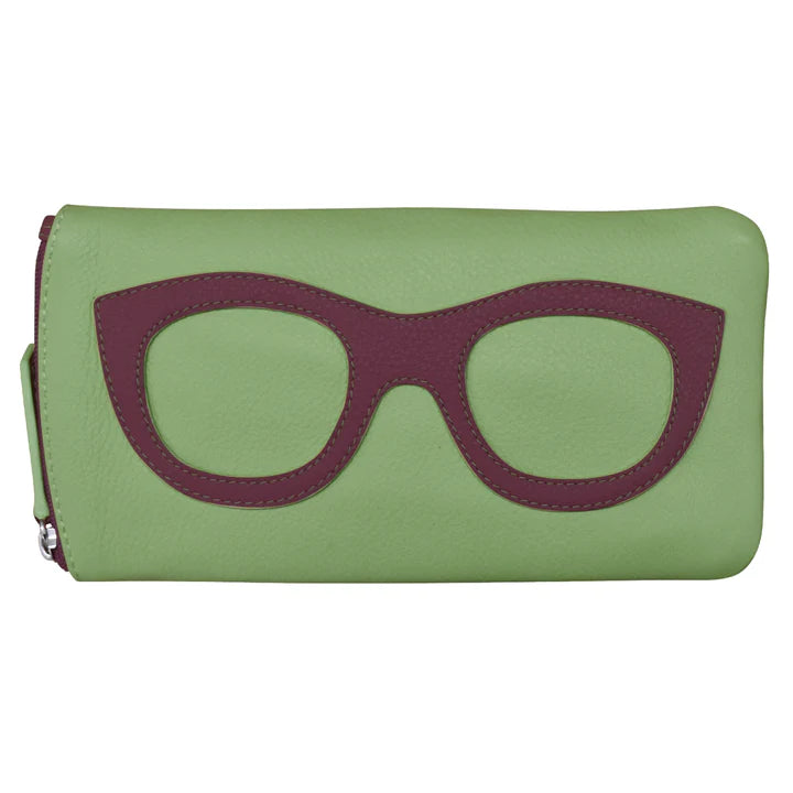 Eyeglass Case in Sage/Eggplant