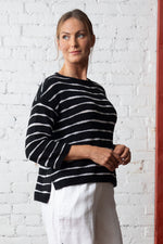 Olivia by Habitat Statements Wave Stripe Sweater in Black