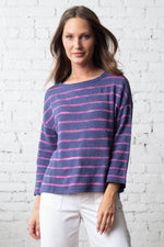 Olivia by Habitat Statements Wave Stripe Sweater in Dusk