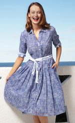 Dizzy Lizzie's Mrs Maisel in Navy White Criss Cross Voile Sale!!