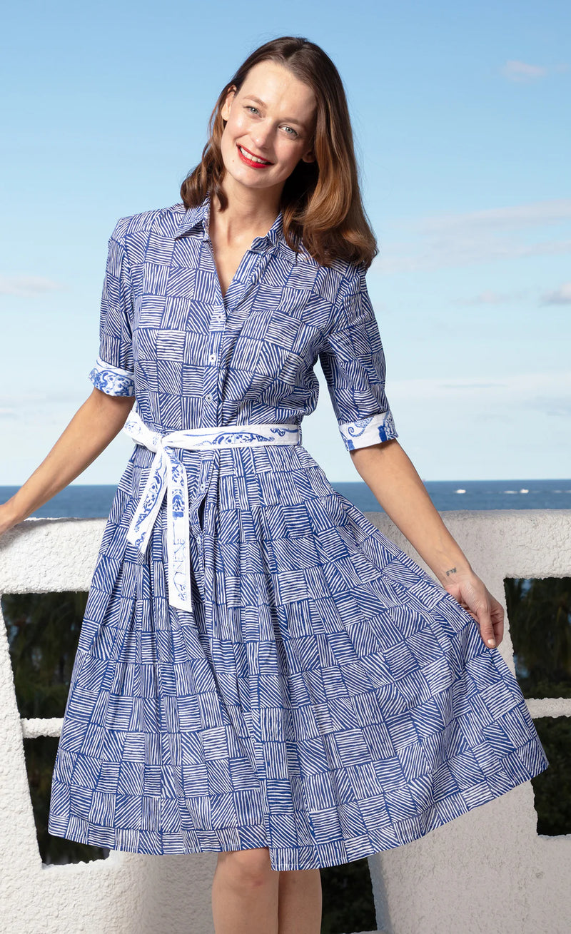 Dizzy Lizzie's Mrs Maisel in Navy White Criss Cross Voile Sale!!