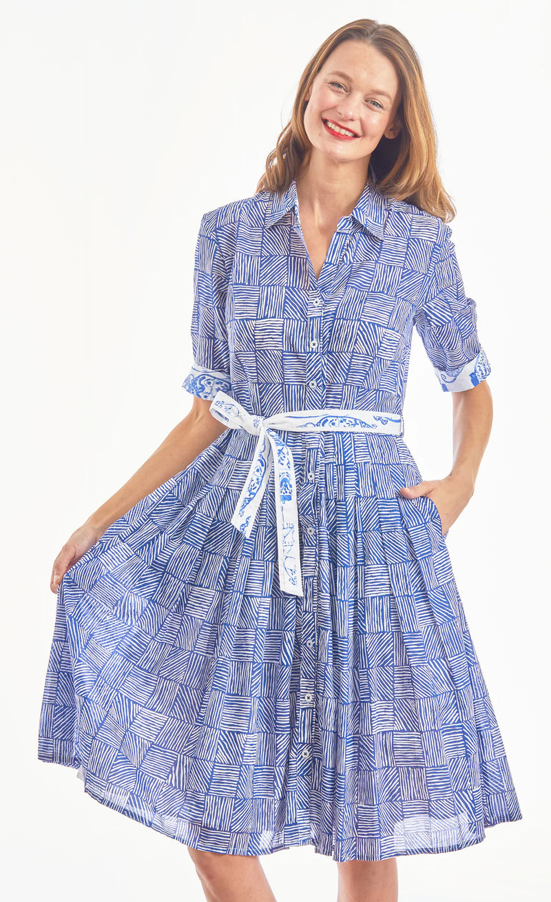 Dizzy Lizzie's Mrs Maisel in Navy White Criss Cross Voile Sale!!