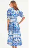 Dizzy Lizzie's Montauk Dress in Blue Ikat