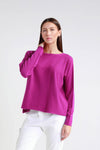 Tees by Tina Laurin Seriously Soft Jewel Neck Sweater in Dark Cherry