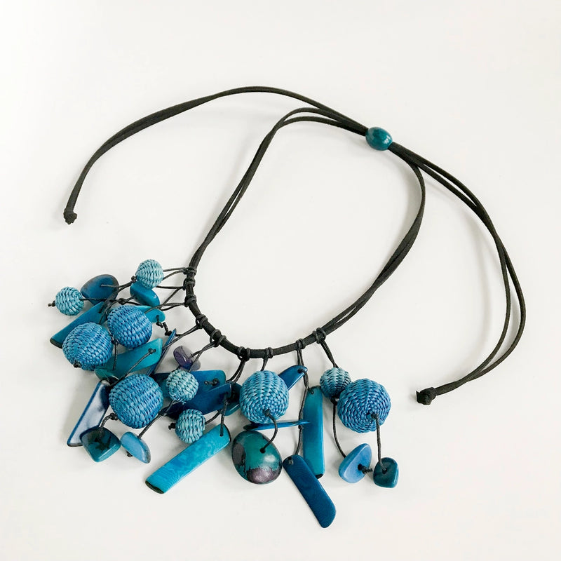 Iraca & Tagua Duet Short Cascade Necklace