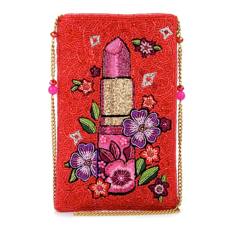 Mary Frances Glamour Girl Pink Lipstick Phone Bag