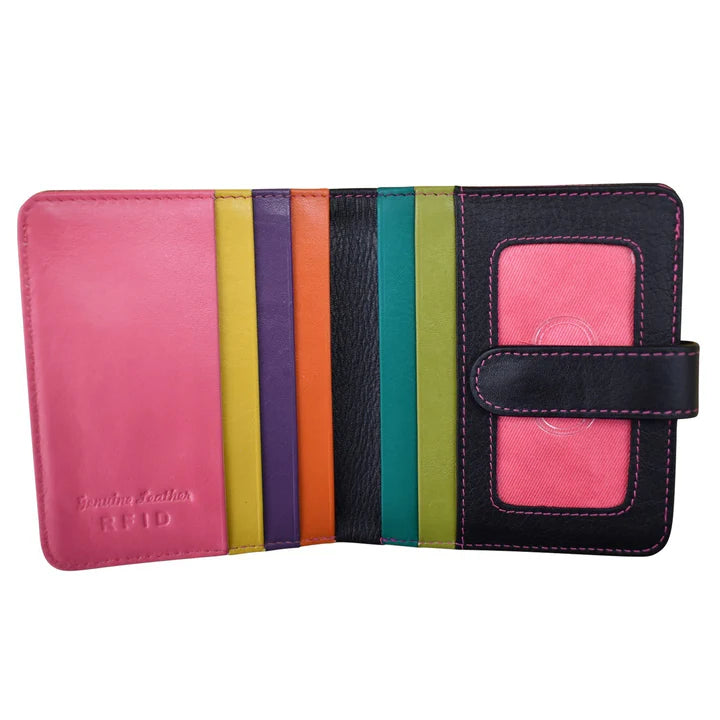 Bi-Fold Credit Card Wallet in Black Brights