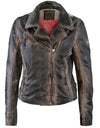 Mauritius Hearts Moto Leather Jacket in Black & Cognac