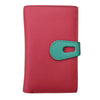 Midi Wallet with Cut Out Tab in Indian Pink/Turq