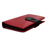 Midi Wallet with Cut Out Tab in Red/Black