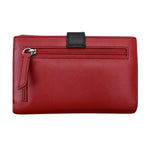 Midi Wallet with Cut Out Tab in Red/Black