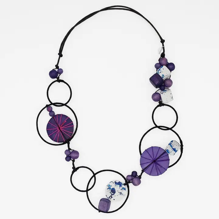 Sylca Purple Hayden Disc Necklace - Harper Greer