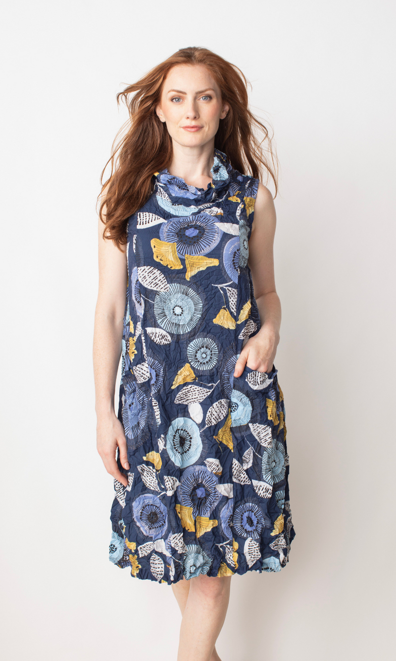 Liv by Habitat Floral Cowl Dress in Navy