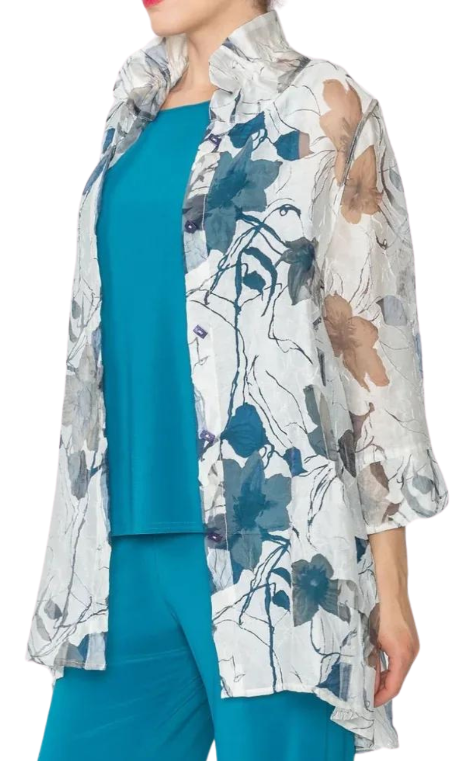 IC Collection Floral Jacket in Blue
