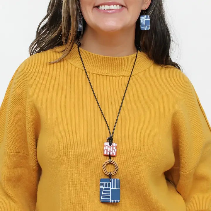 Sylca Blue Geo Vibe Necklace