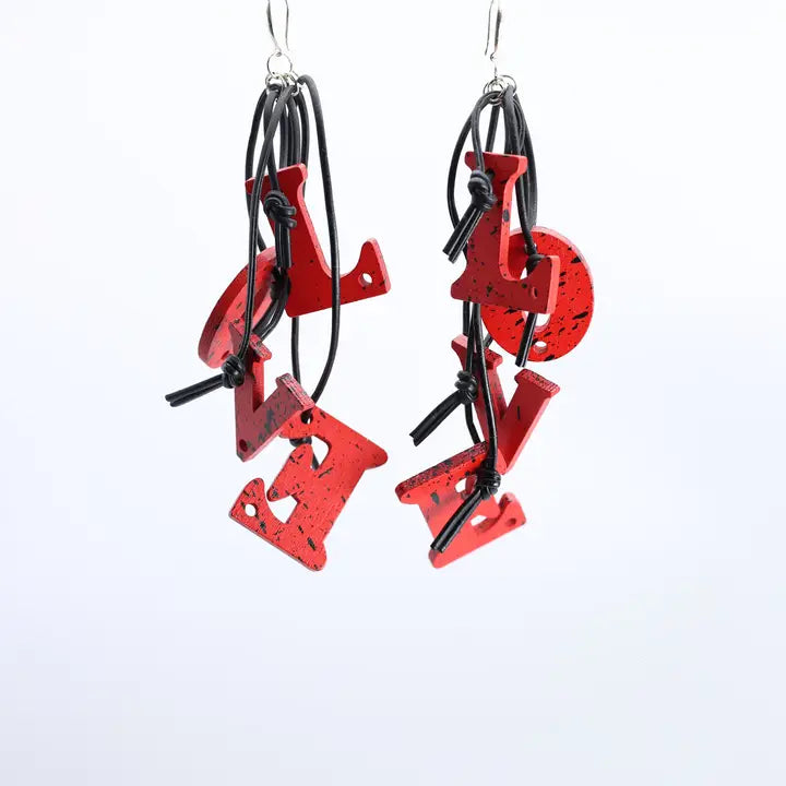 Jianhui London Big Love Earrings in Red