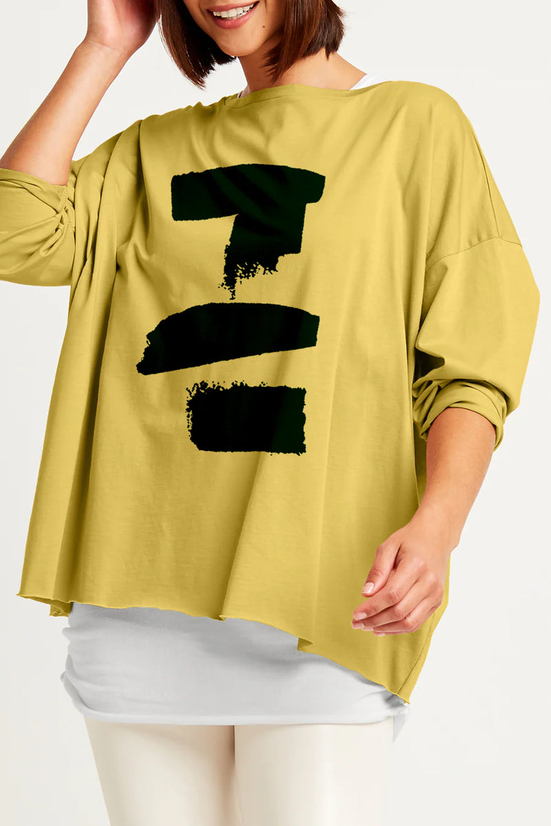 Planet Brushstroke Tee in Chartreuse