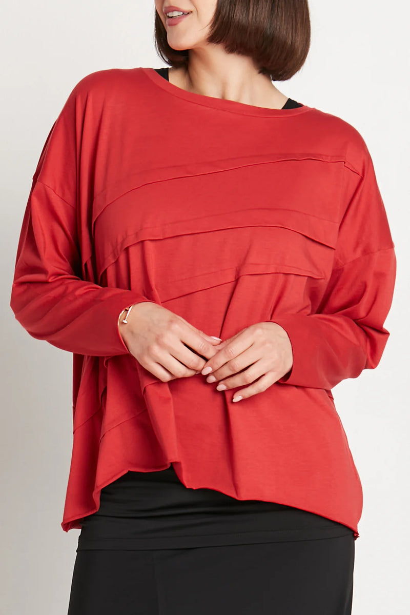 Planet by Lauren G Tucked Boxy Tee in Garnet