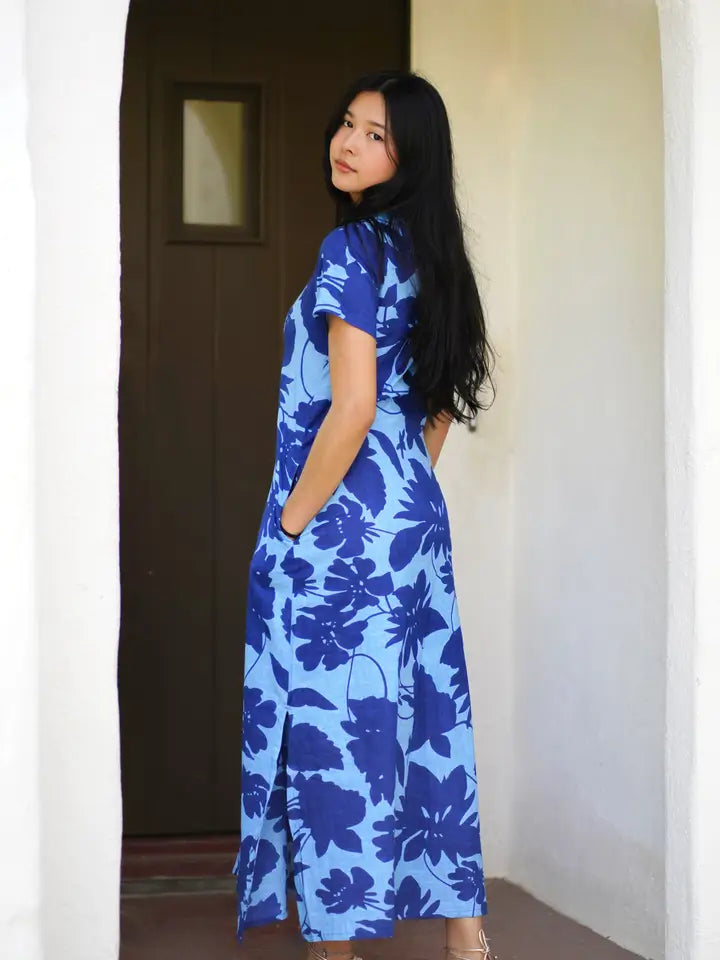 Dolma Carrie Cotton Dress in Blue Print SALE!