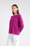 Tees by Tina Laurin Seriously Soft Jewel Neck Sweater in Dark Cherry