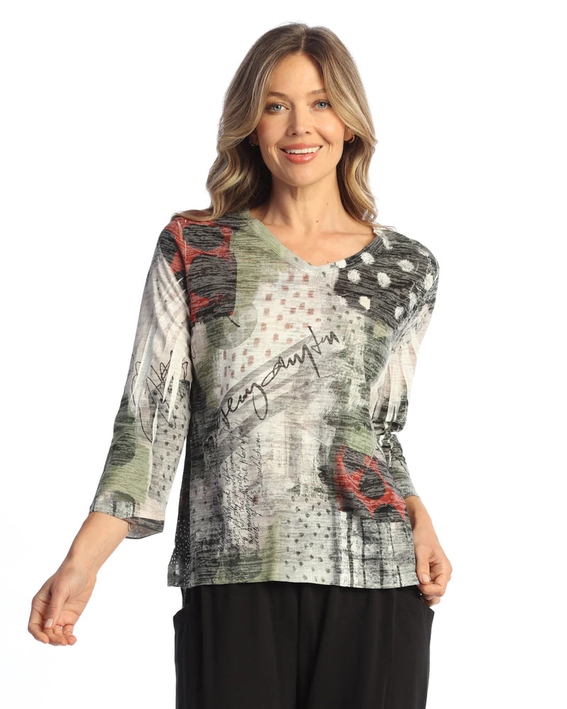 Jess & Jane Polka Dot Burnout Tunic