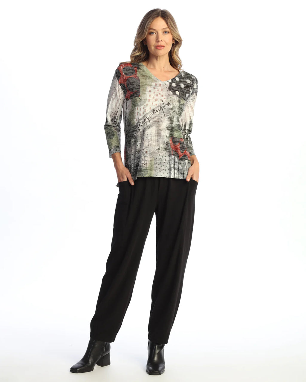 Jess & Jane Polka Dot Burnout Tunic