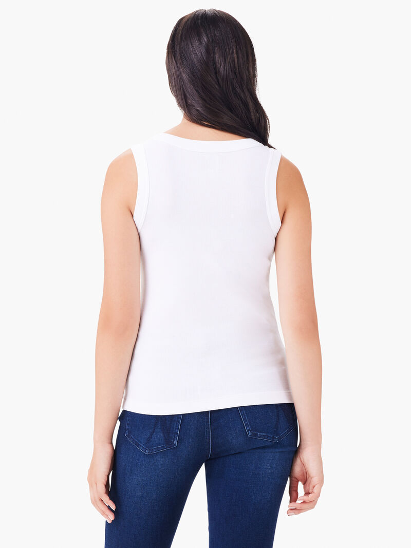 Nic + Zoe Perfect Knit Rib Scoop Neck Tank in Paper White