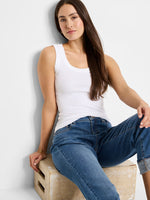 Nic + Zoe Perfect Knit Rib Scoop Neck Tank in Paper White